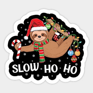 Merry Slothmas Christmas sloth pajamas Santa hat Xmas sloth Sticker